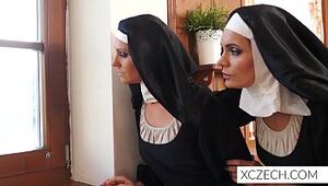Mischievous bizzare porno with catholic nuns and the monster!